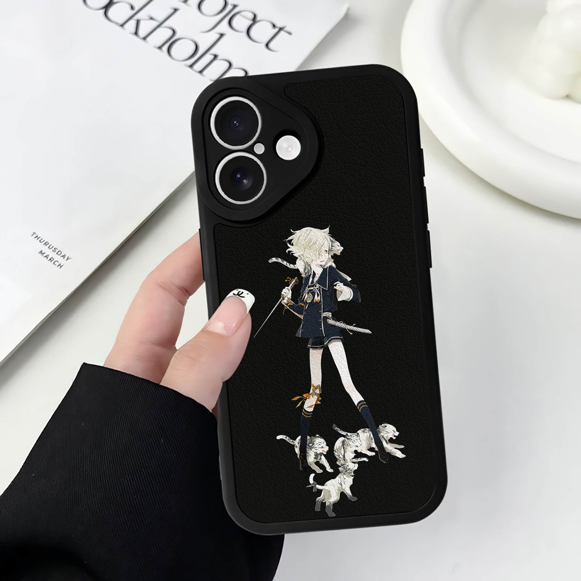 （画像用） 刀剣乱舞 Touken Ranbu 【iPhone 16シリーズ対応】シリコンスマホケース（レザー調） 材質：シリコン